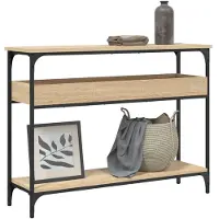 vidaXL Table console avec étagère Chêne Sonoma 100 x 29 x 75 cm Bois d'ingénierie