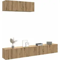 vidaXL Armoires murales TV 3 pcs. Chêne Artisan 100x30x30 cm Matériau dérivé du bois