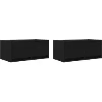 vidaXL Armoires TV 2 pcs. noir imitation chêne 60x31x25,5 cm