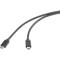 Renkforce Câble d'affichage USB-C USB 3.2 Gen2x2 mâle 50.00 cm noir Gaine TPE (RF-5501100) (0.50 m, USB 3.2 Gen 2x2, 240 W)