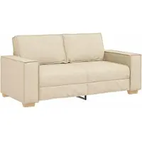 vidaXL Canapé 2 places Crème 180x78x84 cm Tissu