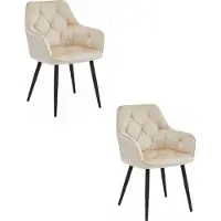 Leobert Chaise Valora JORK Beige x2 - Ensemble de 2 chaises beiges pour des arrangements chaleureux