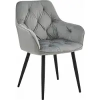 Extreme Furniture Chaise Komodee IRGOLI - 1 Pieces - GRIS CLAIR - Tapisser en velours 62 x 56 x 84 cm