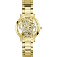 GUESS Montre à affichage analogique 'Quattro Clear' or