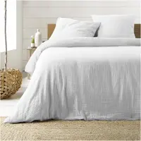 Douceur d'intérieur Parure de lit - - ANGELIA - Gaze de coton - 240 x 220 cm - Blanc
