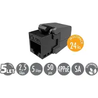 Solarix MULTIPACK 24 ks - samoezný keystone CAT6 UTP SXKJ-6-UTP-BK-SA Component Level a 4PPoE