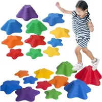 Lean Toys Sensory Path Stones 3 tailles 6 pierres de couleur
