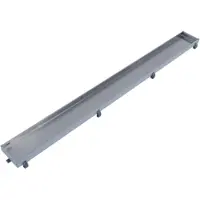 FortiFura Galeria Grille de carrelage - 110cm - Acier inoxydable brossé PVD (Inox) Grid-A02S-110-SSR
