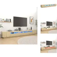 vidaXL Armoire TV avec lampes LED Chêne Sonoma 300x35x40 cm - Meuble TV