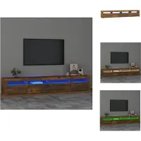 vidaXL Armoire TV avec lampes LED Chêne fumé 240x35x40 cm - Meuble TV