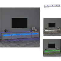 vidaXL Armoire TV avec lampes LED gris béton 270x35x40 cm - Meuble TV