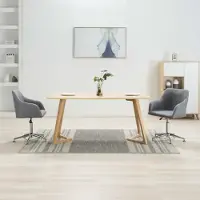 The Living Store : 2 chaises de salle à manger pivotantes, tissu gris clair
