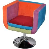 The Living Store Fauteuil cube avec design patchwork Tissu
