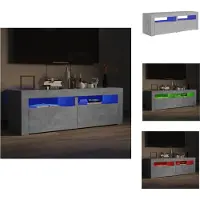 vidaXL Armoire TV avec éclairage LED gris béton 120x35x40 cm - Meuble TV