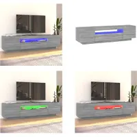 vidaXL Armoire TV avec lampes LED Gris Sonoma 160x35x40 cm - Armoire TV - Meubles TV - Supports TV