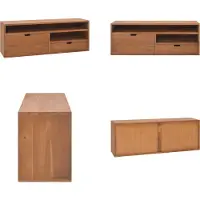vidaXL Armoire TV 110x30x40 cm Teak Massivholz - Meuble TV - Armoire TV - Sideboard