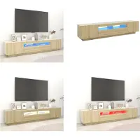 vidaXL Armoire TV avec lampes LED Chêne Sonoma 200x35x40 cm - Armoire TV - Armoire TV Avec Lampe LED - Armoire TV Avec Lampes LED