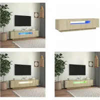 vidaXL Armoire TV avec lampes LED Chêne Sonoma 160x35x40 cm - Armoire TV - Armoire TV Avec LED - Meuble TV