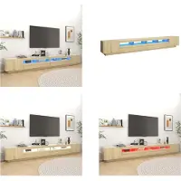 vidaXL Armoire TV avec lampes LED Chêne Sonoma 300x35x40 cm - Armoire TV - Armoire TV Avec Lampe LED - Armoire TV Avec Lampes LED