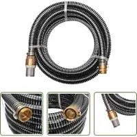 The Living Store Tuyau d'aspiration avec raccords en laiton, 10 m, 25 mm, noir
