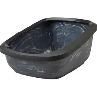 Savic Nobby Bac à litière avec rebord "ASEO JUMBO MARBLE" anthracite/blanc - noir 67,5 x 48,5 x 29 cm