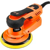 Neo Tools Ponceuse excentrique, 350W Ponceuse, 6 vitesses, filaire avec 6 pcs papier abrasif (grain 80/100/120/150/180/240), Multi ponceuse