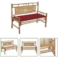 The Living Store Banc de jardin avec support 120 cm bambou