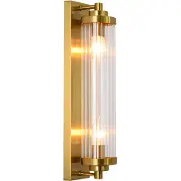 Light Prestige Applique murale Lorenzo dorée et transparente, 2xE14x40W, verre, dimensions : 42x8x8 cm, IP20,
