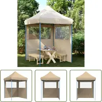 The Living Store Tente de réception Pop-Up pliante avec 2 parties latérales Beige