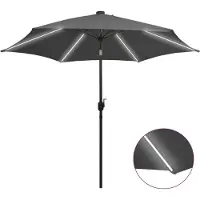Prolenta Maison Exclusive - Parasol avec éclairage LED et mât en aluminium, couleur anthracite, 300 cm