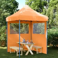 Prolenta Maison Exclusive - Tente de réception pliable Pop-Up avec 2 panneaux latéraux, orange