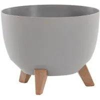 Garden M82585 Jardinière Oslo ECO 29 cm, Ø 29 x 23 cm plastique/fibres de bois, gris (29 x 23 cm)