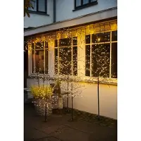 Philips Sirius LED Tree Alex Tree Set de 2 LED blanc chaud extérieur 80 cm alimenté par piles brun enneigé