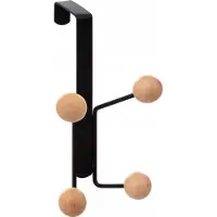 5 Five Crochet à boule en bois/métal pour porte de 4 t, noir