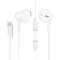 Avizar , casque Lightning avec fil et connectivité Bluetooth, intégrant un microphone, couleur blanche