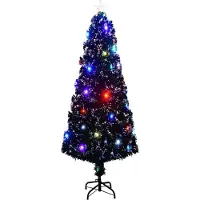vidaXL Sapin de Noël artificiel avec support/LED 240 cm fibre optique
