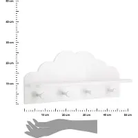 Atmosphera Douceur Patère à 4 crochets nuage - Blanc