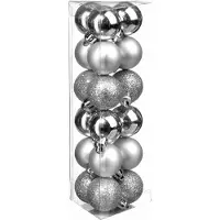 LIGHTS Boule de Noël 30mm x 18 Argent (18x)