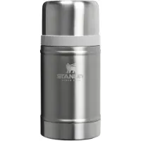 Stanley The Legendary Food Jar 24oz, Stainless Steel Ash 10-11350-0033 récipient alimentaire avec bouchon à vis et gobelet, 700 ml