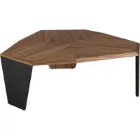 ANGEL CERDA SL Angel Cerdá Table basse asymétrique en noyer et PVC noir 2136