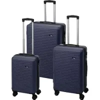 ProWorld Lot de 3 valises à roulettes 50/60/70 cm, bleu