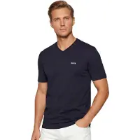 BOSS T-Shirt bleu marine / blanc