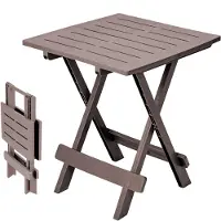 Spetebo 1.05 Table pliante en plastique - Couleur : Marron