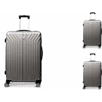 Hoffmans ensemble de 3 valises rigides "vertical line" ABS Trolley serrure à combinaison valise système de roulettes 360 degrés coque rigide valise de voyage avec 4 roues doubles Anthracite