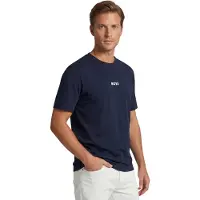BOSS T-Shirt 'Chup' bleu marine / orange clair / blanc