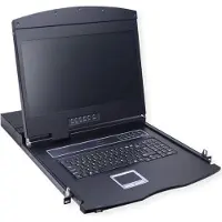 Value Commutateur KVM 19 pouces 8 ports 48cm 19 pouces TFT 169 VGA USB Clavier D, Commutateur KVM, Noir