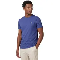 Ralph Lauren pour homme. 710671438427 T-shirt en maille Custom Slim Fit marine (S), Bleu, Casuel, Coton, Manche courte