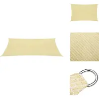 vidaXL Voile d'ombrage en PEHD, rectangulaire, 2 x 4 m, beige - Parasols et protections solaires