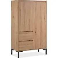 Finori - Buffet Haut 2 Portes 2 Tiroirs et 2 Étagères H139 cm - PLOCK
