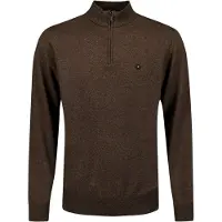 No-excess Pull Demi-Zip Mélange Marron Taupe taille 3XL